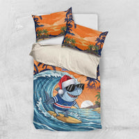 Cape Verde Christmas Bedding Set Shark Surfing Holiday Beach Style - Wonder Print Shop