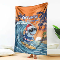 Cape Verde Christmas Blanket Shark Surfing Holiday Beach Style - Wonder Print Shop