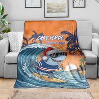 Cape Verde Christmas Blanket Shark Surfing Holiday Beach Style - Wonder Print Shop