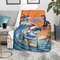 Cape Verde Christmas Blanket Shark Surfing Holiday Beach Style - Wonder Print Shop