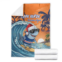 Cape Verde Christmas Blanket Shark Surfing Holiday Beach Style - Wonder Print Shop