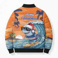 Cape Verde Christmas Bomber Puffer Jacket Shark Surfing Holiday Beach Style - Wonder Print Shop