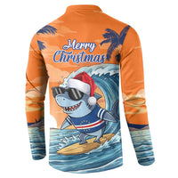 Cape Verde Christmas Button Sweatshirt Shark Surfing Holiday Beach Style - Wonder Print Shop