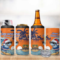 Cape Verde Christmas 4 in 1 Can Cooler Tumbler Shark Surfing Holiday Beach Style - Wonder Print Shop