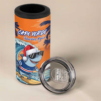 Cape Verde Christmas 4 in 1 Can Cooler Tumbler Shark Surfing Holiday Beach Style - Wonder Print Shop