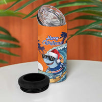 Cape Verde Christmas 4 in 1 Can Cooler Tumbler Shark Surfing Holiday Beach Style - Wonder Print Shop