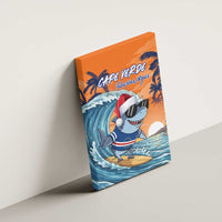 Cape Verde Christmas Canvas Wall Art Shark Surfing Holiday Beach Style - Wonder Print Shop