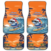 Cape Verde Christmas Car Mats Shark Surfing Holiday Beach Style - Wonder Print Shop