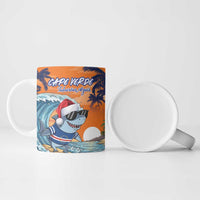 Cape Verde Christmas Ceramic Mug Shark Surfing Holiday Beach Style - Wonder Print Shop