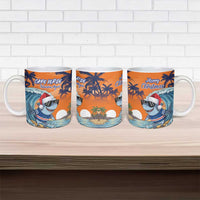Cape Verde Christmas Ceramic Mug Shark Surfing Holiday Beach Style - Wonder Print Shop