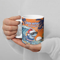 Cape Verde Christmas Ceramic Mug Shark Surfing Holiday Beach Style - Wonder Print Shop