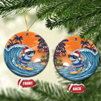 Cape Verde Christmas Ceramic Ornament Shark Surfing Holiday Beach Style - Wonder Print Shop