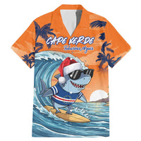 Cape Verde Christmas Family Matching Mermaid Dress and Hawaiian Shirt Shark Surfing Holiday Beach Style - Wonder Print Shop