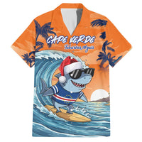 Cape Verde Christmas Family Matching Off The Shoulder Long Sleeve Dress and Hawaiian Shirt Shark Surfing Holiday Beach Style - Wonder Print Shop