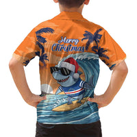 Cape Verde Christmas Family Matching Puletasi and Hawaiian Shirt Shark Surfing Holiday Beach Style - Wonder Print Shop