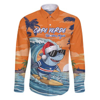 Cape Verde Christmas Family Matching Puletasi and Hawaiian Shirt Shark Surfing Holiday Beach Style - Wonder Print Shop
