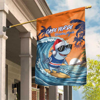 Cape Verde Christmas Garden Flag Shark Surfing Holiday Beach Style - Wonder Print Shop