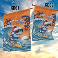 Cape Verde Christmas Garden Flag Shark Surfing Holiday Beach Style - Wonder Print Shop