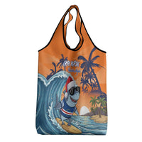Cape Verde Christmas Grocery Bag Shark Surfing Holiday Beach Style - Wonder Print Shop