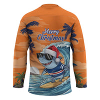 Cape Verde Christmas Hockey Jersey Shark Surfing Holiday Beach Style - Wonder Print Shop
