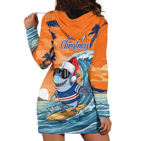 Cape Verde Christmas Hoodie Dress Shark Surfing Holiday Beach Style - Wonder Print Shop