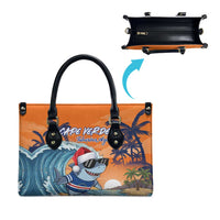 Cape Verde Christmas Leather Bag Shark Surfing Holiday Beach Style - Wonder Print Shop