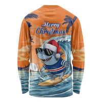 Cape Verde Christmas Long Sleeve Shirt Shark Surfing Holiday Beach Style - Wonder Print Shop