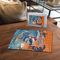 Cape Verde Christmas Puzzle Shark Surfing Holiday Beach Style - Wonder Print Shop