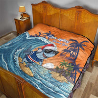 Cape Verde Christmas Quilt Shark Surfing Holiday Beach Style - Wonder Print Shop