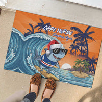 Cape Verde Christmas Rubber Doormat Shark Surfing Holiday Beach Style - Wonder Print Shop
