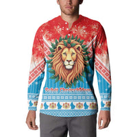 Luxembourg Christmas Button Sweatshirt Schei Chreschtdeeg Xmas Pattern - Wonder Print Shop