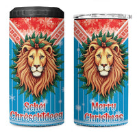 Luxembourg Christmas 4 in 1 Can Cooler Tumbler Schei Chreschtdeeg Xmas Pattern - Wonder Print Shop