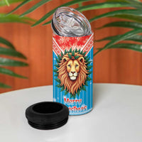 Luxembourg Christmas 4 in 1 Can Cooler Tumbler Schei Chreschtdeeg Xmas Pattern - Wonder Print Shop