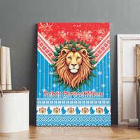 Luxembourg Christmas Canvas Wall Art Schei Chreschtdeeg Xmas Pattern - Wonder Print Shop