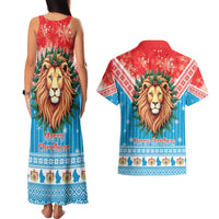 Luxembourg Christmas Couples Matching Tank Maxi Dress and Hawaiian Shirt Schei Chreschtdeeg Xmas Pattern - Wonder Print Shop