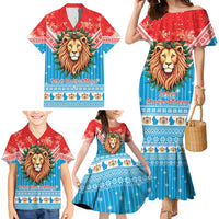 Luxembourg Christmas Family Matching Mermaid Dress and Hawaiian Shirt Schei Chreschtdeeg Xmas Pattern - Wonder Print Shop