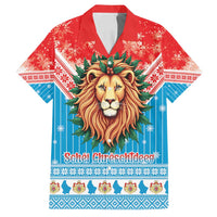 Luxembourg Christmas Family Matching Off Shoulder Short Dress and Hawaiian Shirt Schei Chreschtdeeg Xmas Pattern - Wonder Print Shop
