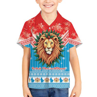 Luxembourg Christmas Family Matching Off Shoulder Short Dress and Hawaiian Shirt Schei Chreschtdeeg Xmas Pattern - Wonder Print Shop