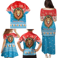 Luxembourg Christmas Family Matching Puletasi and Hawaiian Shirt Schei Chreschtdeeg Xmas Pattern - Wonder Print Shop