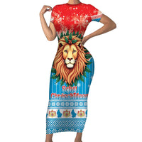 Luxembourg Christmas Family Matching Short Sleeve Bodycon Dress and Hawaiian Shirt Schei Chreschtdeeg Xmas Pattern - Wonder Print Shop