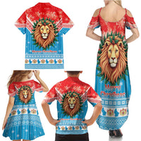 Luxembourg Christmas Family Matching Summer Maxi Dress and Hawaiian Shirt Schei Chreschtdeeg Xmas Pattern - Wonder Print Shop