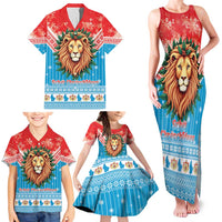 Luxembourg Christmas Family Matching Tank Maxi Dress and Hawaiian Shirt Schei Chreschtdeeg Xmas Pattern - Wonder Print Shop