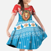 Luxembourg Christmas Kid Short Sleeve Dress Schei Chreschtdeeg Xmas Pattern - Wonder Print Shop