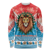 Luxembourg Christmas Long Sleeve Shirt Schei Chreschtdeeg Xmas Pattern - Wonder Print Shop