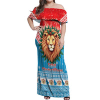 Luxembourg Christmas Off Shoulder Maxi Dress Schei Chreschtdeeg Xmas Pattern - Wonder Print Shop
