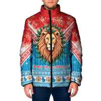 Luxembourg Christmas Padded Jacket Schei Chreschtdeeg Xmas Pattern - Wonder Print Shop