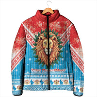 Luxembourg Christmas Padded Jacket Schei Chreschtdeeg Xmas Pattern - Wonder Print Shop