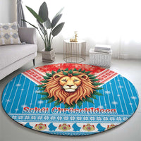 Luxembourg Christmas Round Carpet Schei Chreschtdeeg Xmas Pattern - Wonder Print Shop