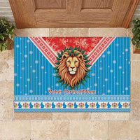 Luxembourg Christmas Rubber Doormat Schei Chreschtdeeg Xmas Pattern - Wonder Print Shop