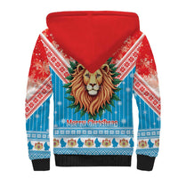 Luxembourg Christmas Sherpa Hoodie Schei Chreschtdeeg Xmas Pattern - Wonder Print Shop